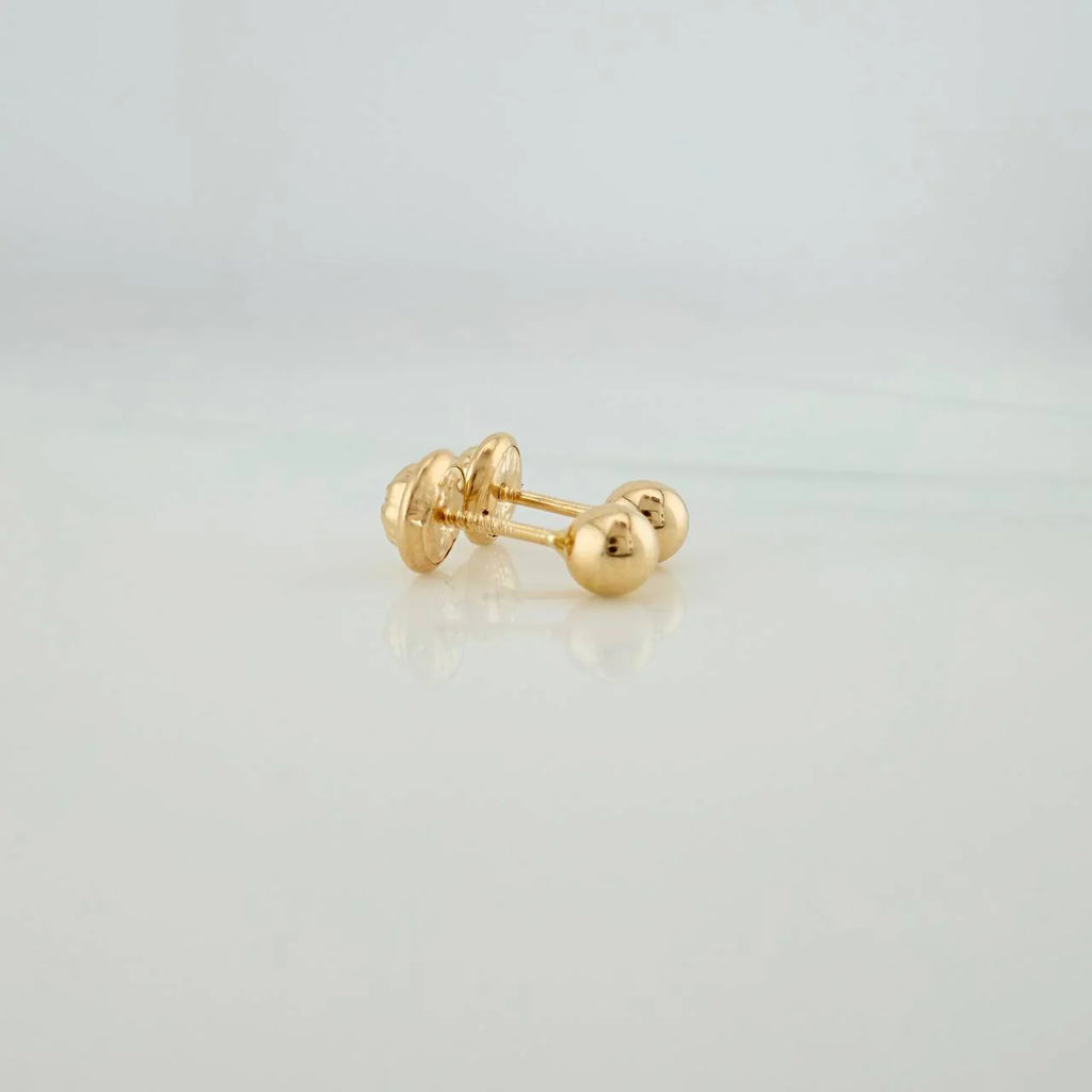 Topo balín liso oro amarillo 18k l 4mm l 0,46g