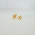 Topo balín liso oro amarillo 18k l 4mm l 0,46g