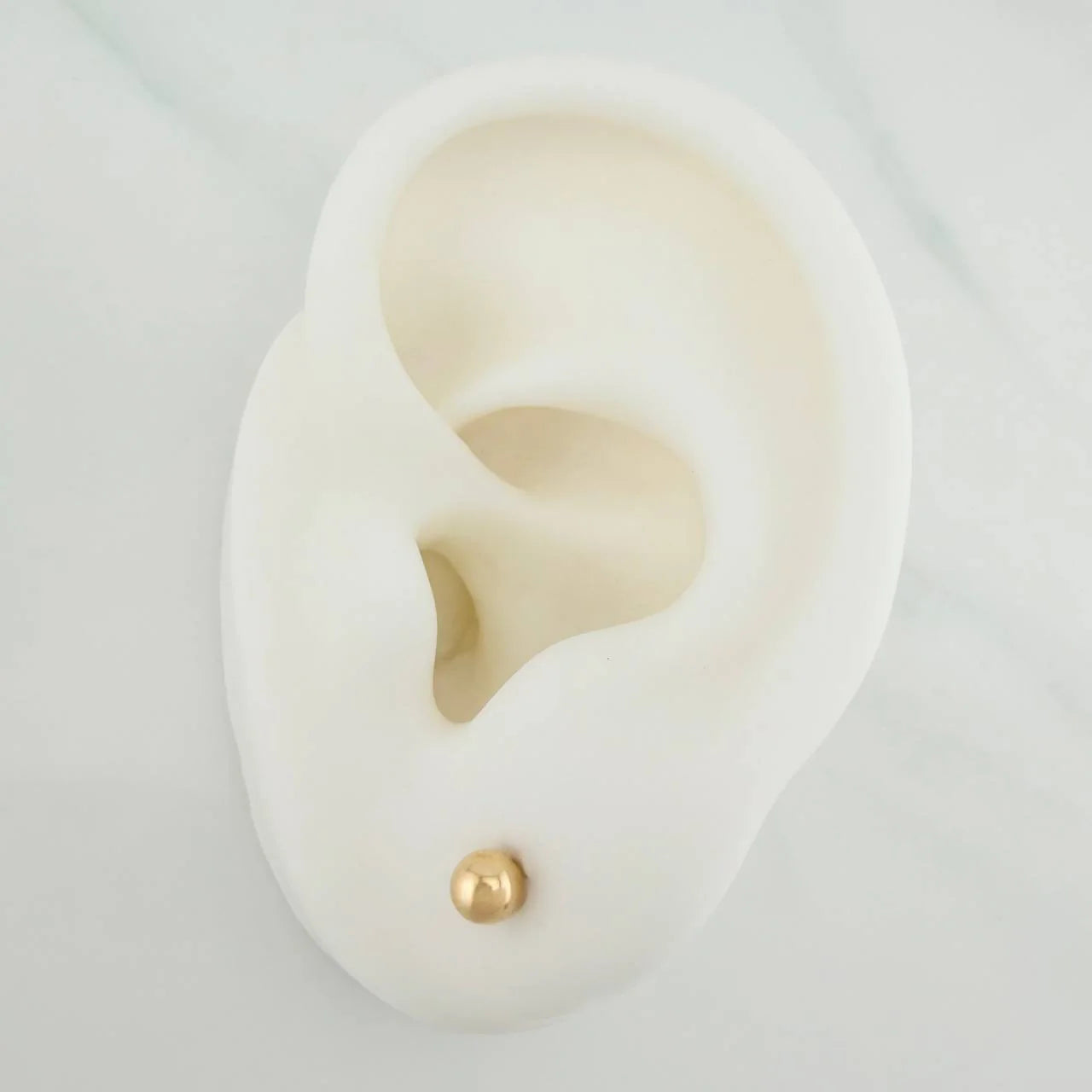 Topo balín liso oro amarillo 18k l 4mm l 0,46g