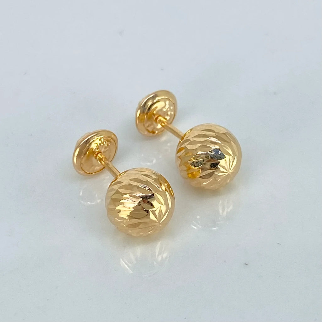 Topo balin diamantado oro amarillo 18k l 8mm l 1,13g
