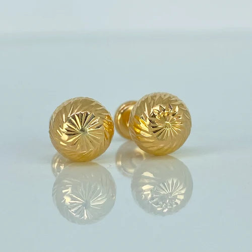 Topo balin diamantado oro amarillo 18k l 8mm l 1,13g