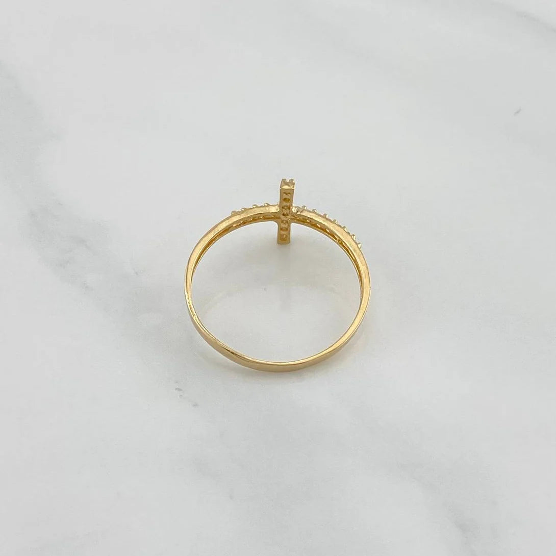 Anillo cruz oro amarillo 18k l Talla 6 1/2 l 1,2 gr