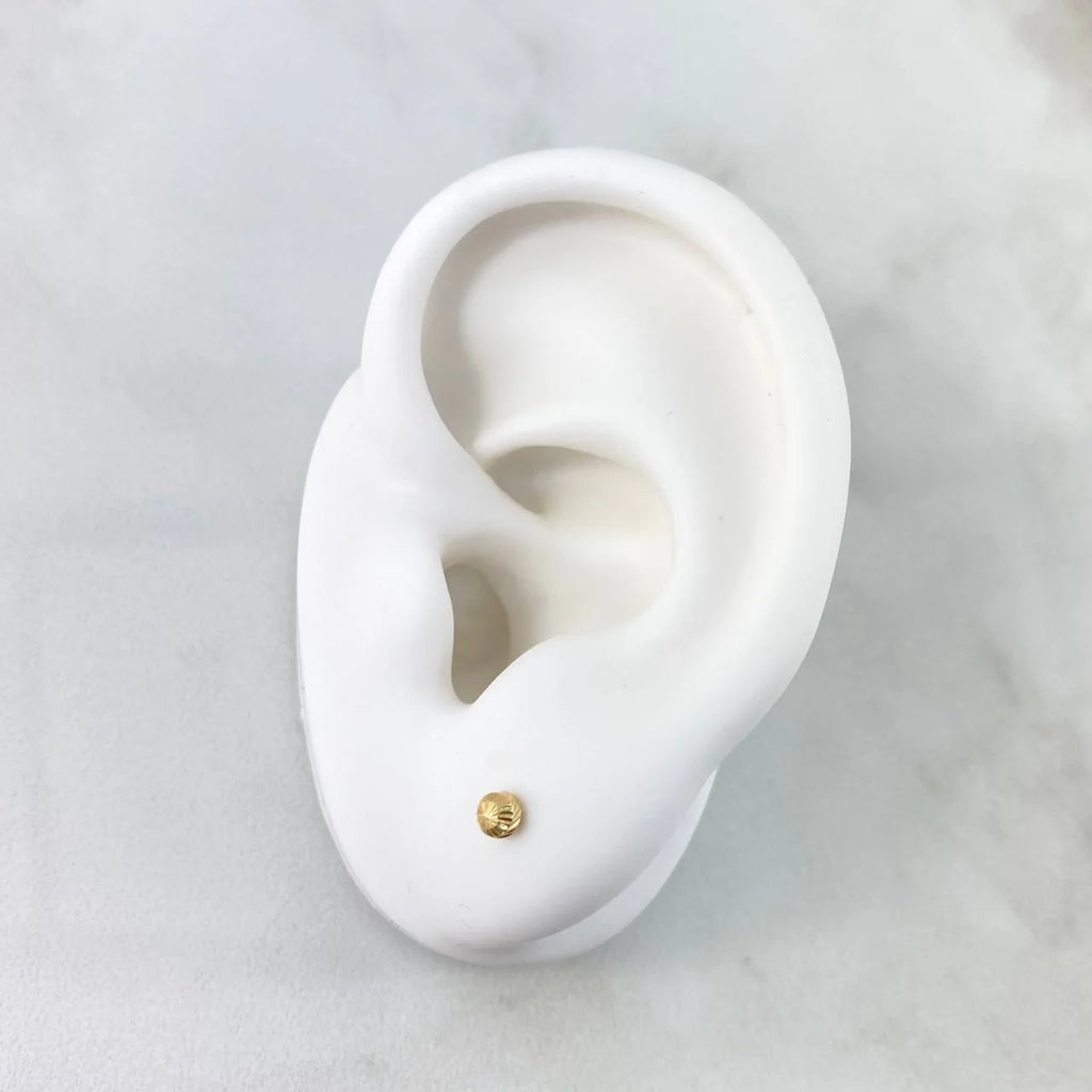 Topo balín diamantado oro amarillo 18k l 4mm l 0,5g