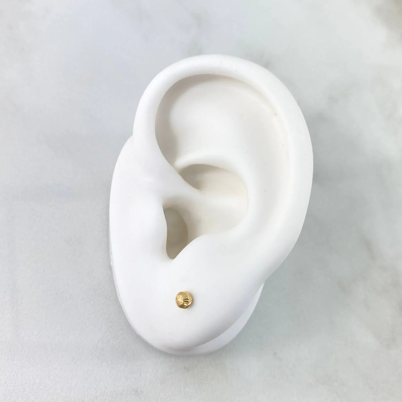 Topo balín diamantado oro amarillo 18k l 4mm l 0,5g