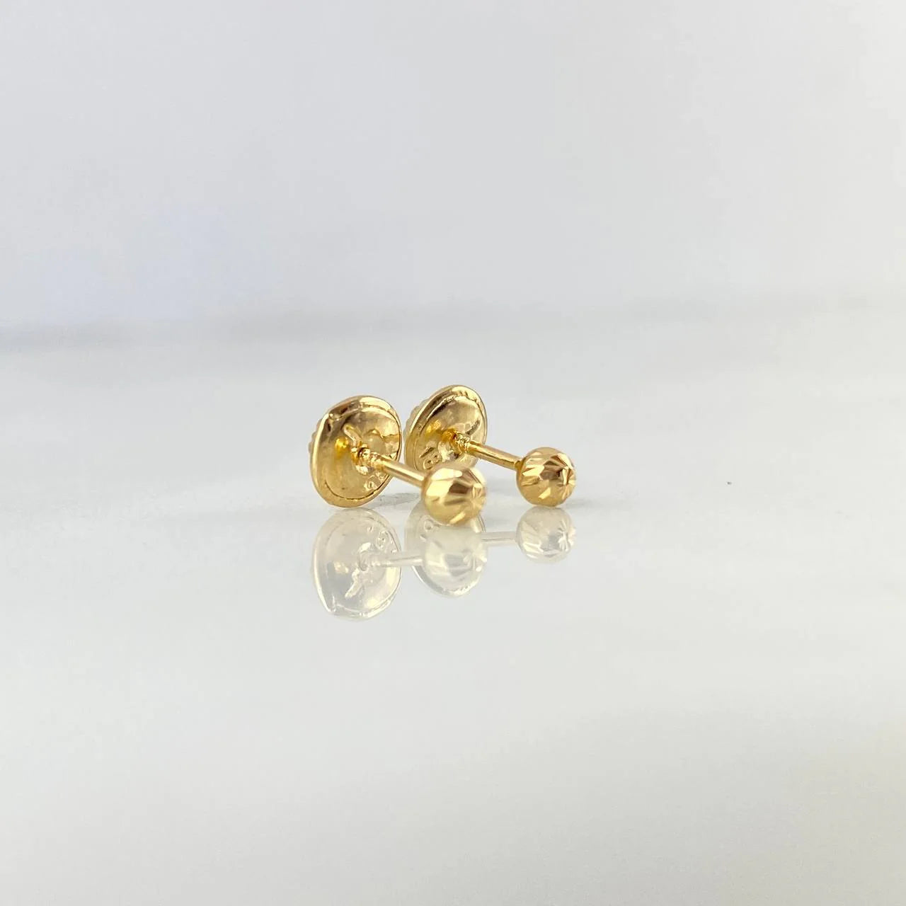 Topo balín diamantado oro amarillo 18k l 4mm l 0,5g