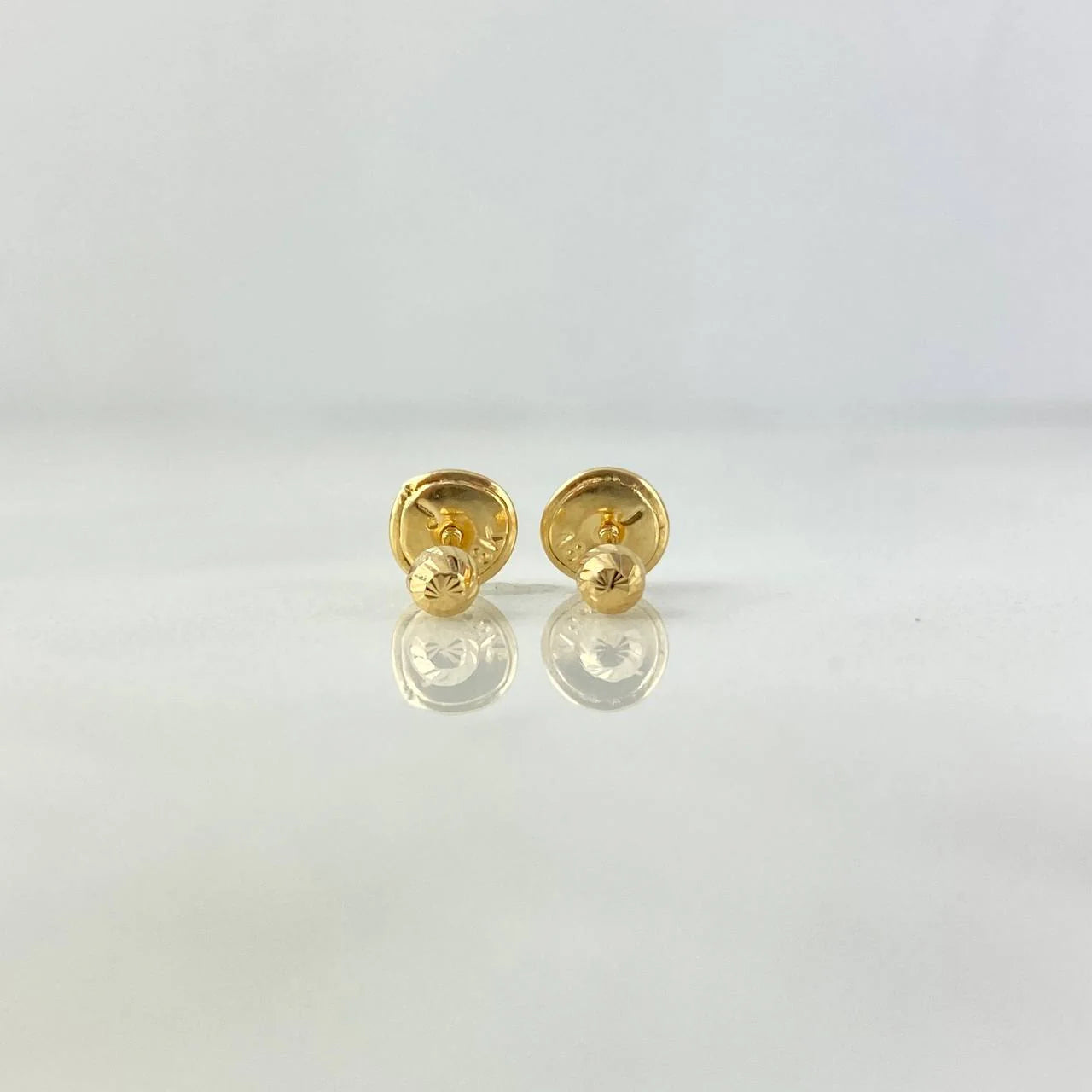 Topo balín diamantado oro amarillo 18k l 4mm l 0,5g