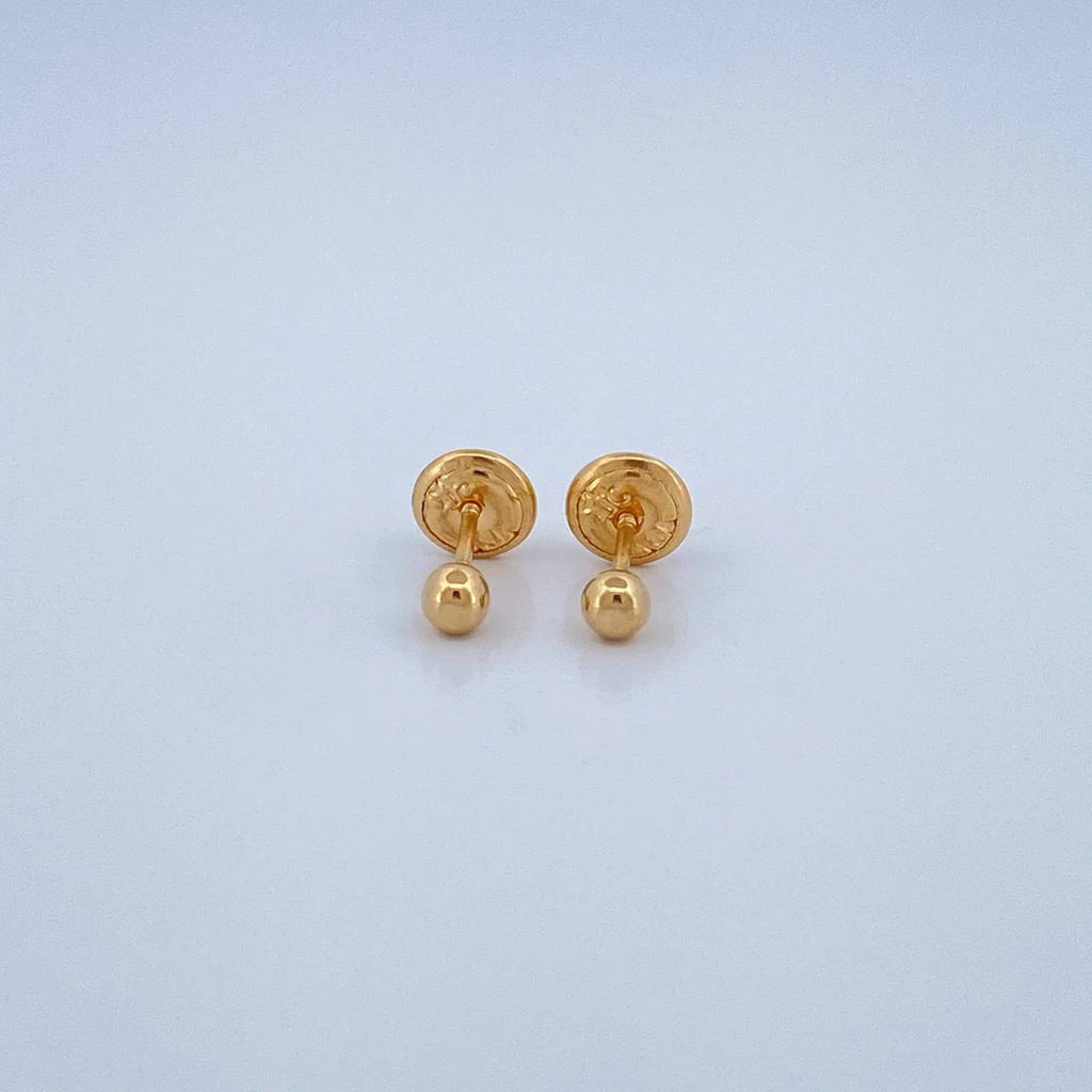 Topo balín liso oro amarillo 18k l 3 mm l 0,42g