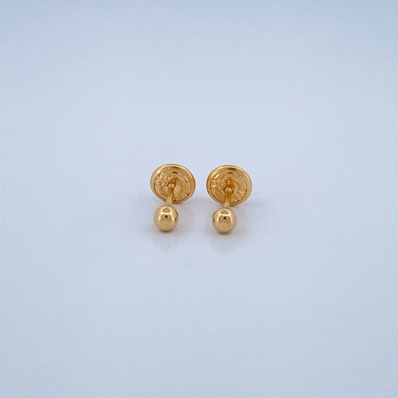 Topo balín liso oro amarillo 18k l 3 mm l 0,42g