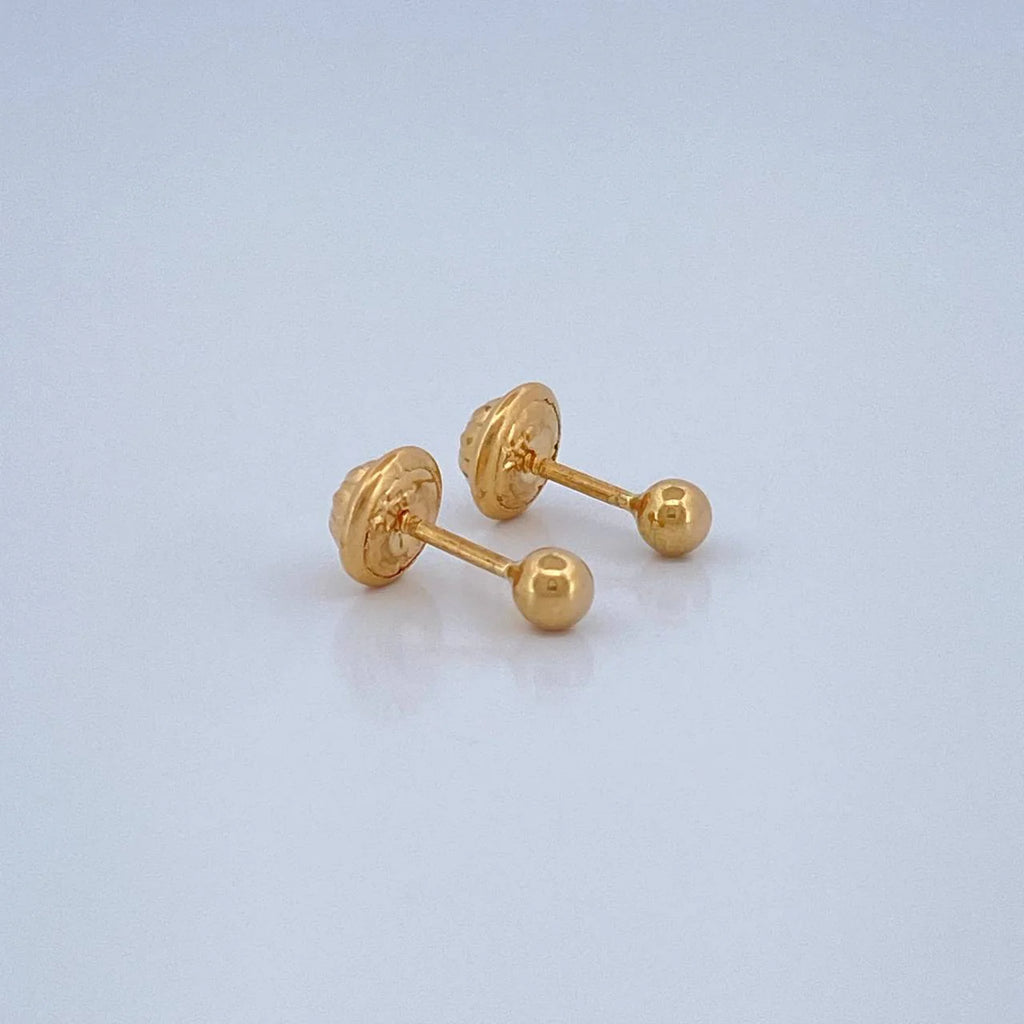 Topo balín liso oro amarillo 18k l 3 mm l 0,42g
