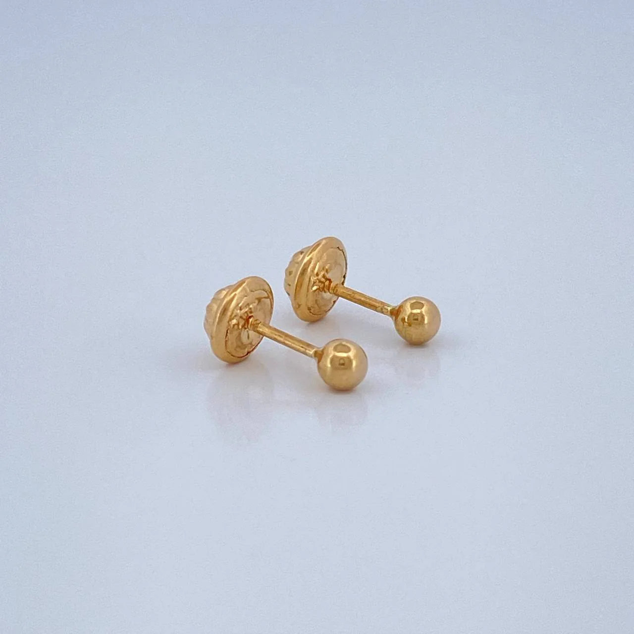 Topo balín liso oro amarillo 18k l 3 mm l 0,42g