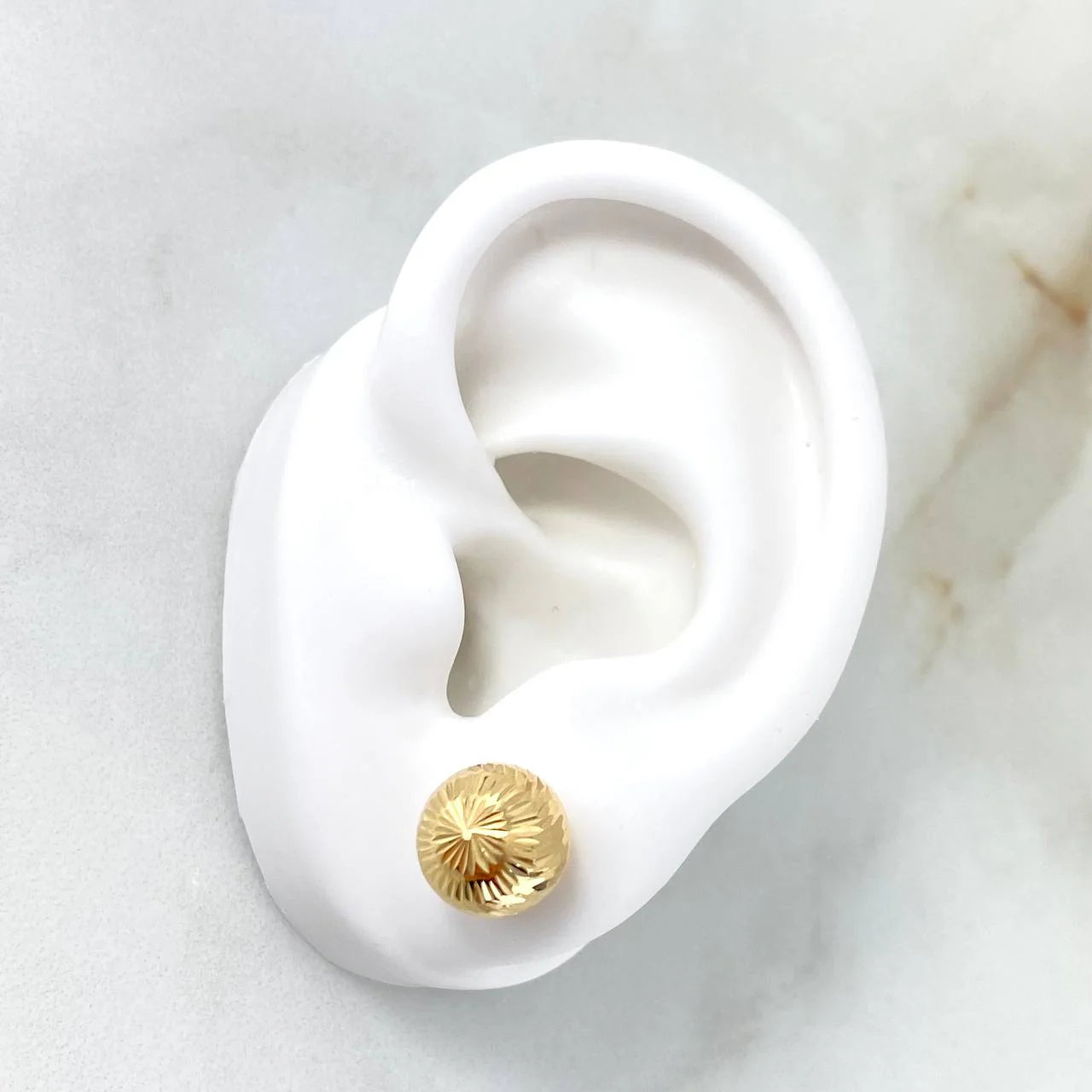 Topo balin diamantado oro amarillo 18k l 8mm l 1,13g